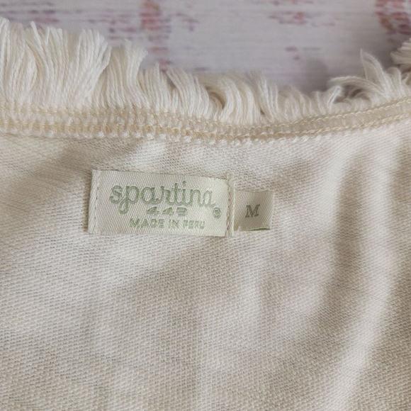 Spartina 449 Clara Convertible Cardigan Fringe Cream Wrap Women's Medium - Picture 2 of 10